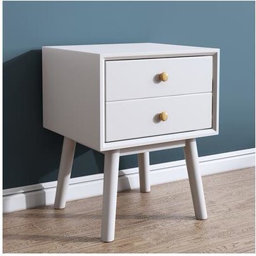 全實木床頭櫃北歐簡約現代原木整裝小臥室收納日式儲物迷你邊櫃子 雙11特惠