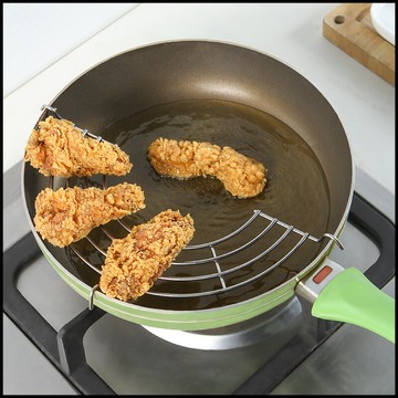 家用瀝油架半圓形鍋邊煎炸控油架漏油架子家用廚房不銹鋼蒸籠蒸架