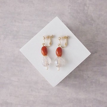 獨一無二的茶耳環-耳夾-