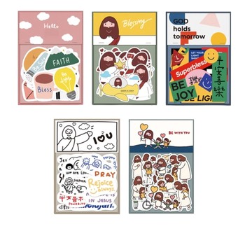 【🐑百羊書房-8款】PVC手繪防水貼紙(21入/套)(可重覆黏貼) #光鹽生活館