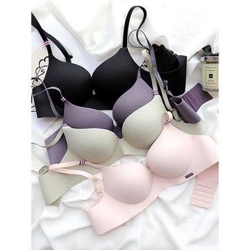 英倫冰絲 純色無鋼圈內衣女學生小胸聚攏收副乳美背無痕文胸套裝