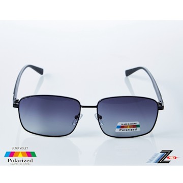 Z-POLS 金屬霧黑帥氣框搭舒適TR90彈性腳架 Polarized寶麗萊抗UV400漸黑偏光太陽眼鏡(輕量偏光)