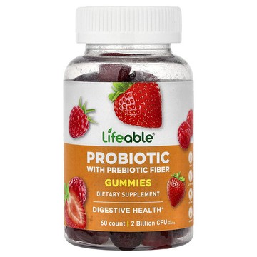 Lifeable, 益生菌益生元纖維軟糖，漿果味，60 粒軟糖