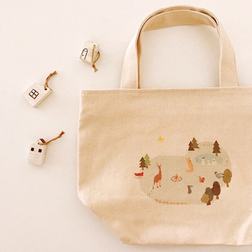 【插畫款】聖誕島 | 拉鍊帆布小托特