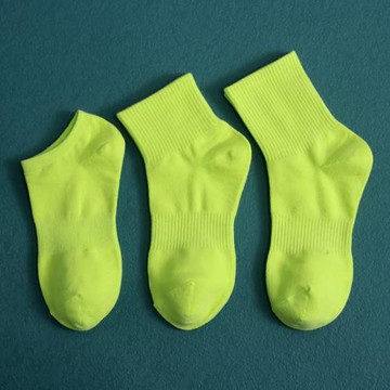 熒光襪子男女純色中筒純棉春秋夏季薄款淺口船襪情侶運動低幫短襪