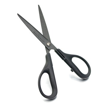 日本CANARY長谷川刃物環保不沾黏剪 再生氟黑刃剪刀EP-175F(兩段刃;右左手皆適)防膠剪不沾膠剪事務剪辦公室剪