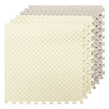 Soriana 軟式居家健身地墊  60 x 60 x 1.2cm  象牙白 + 淺灰色  1組