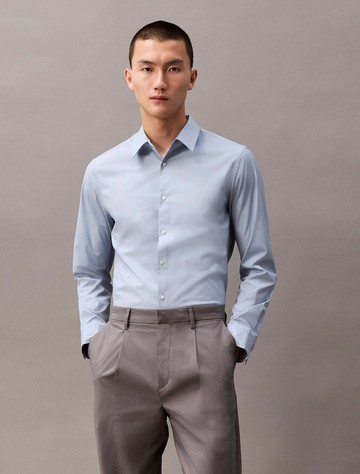 Calvin Klein 優質比馬棉修身鈕扣領襯衫