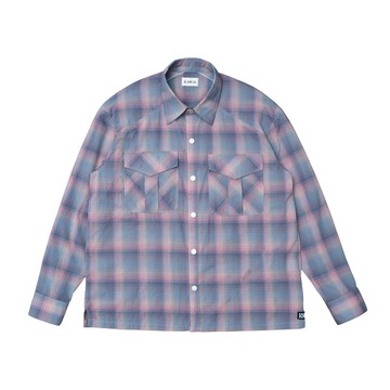 KAIKAI - Mirror Reflection - 粉藍格紋襯衫外套