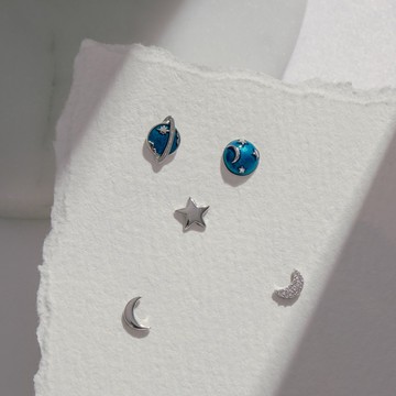925純銀｜星球耳環