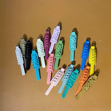 拉鏈頭真皮手工編織精致可拆卸拉鏈箱包通用拉牌