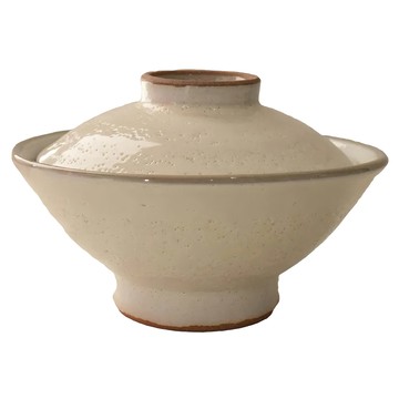 美濃燒 V形蓋碗 日本陶瓷碗 容量400mL 寬15.5cm 高7cm  粉引土物  1個