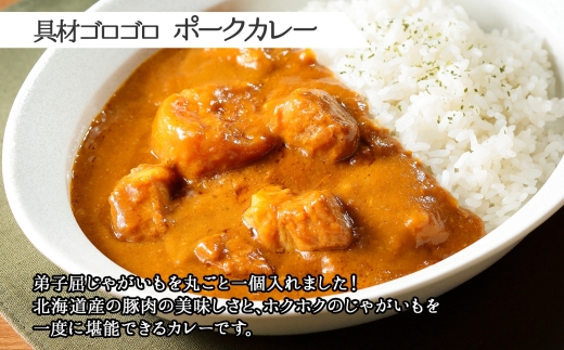 776.ポークカレー 10個 中辛 じゃがいも ポーク 豚 業務用 レトルトカレー 保存食 備蓄 まとめ買い 北海道 弟子屈町