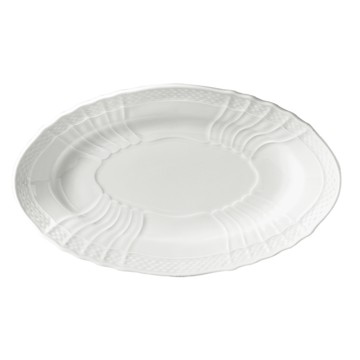 義大利 Richard Ginori 白瓷紋 橢圓盤 33cm