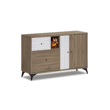 ASSARI-路易士4尺多功能餐櫃(寬120x深41x高80cm)白雪杉色