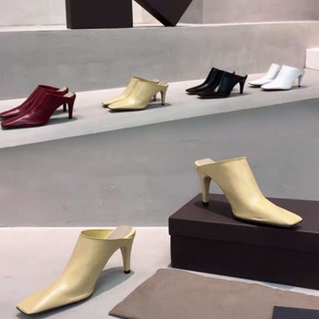 包頭半拖穆勒單鞋女夏季網紅外穿無后跟懶人鞋復古方頭高跟鞋細跟