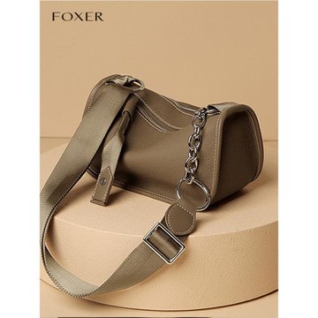 FOXER包包女士2023新款真皮斜挎包餃子包2024高級感腋下包單肩包