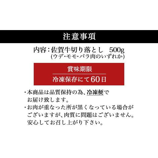 ふるさと納税 佐賀県 唐津市 佐賀牛切り落とし 500g (佐賀牛ウデ モモ バラ肉のいずれか) すき焼き しゃぶしゃぶ ギフト 「2023年 令和5年」