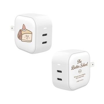 【品牌聯名】The Butters草莓蛋糕上學GaN 45W Type-C雙孔充電頭
