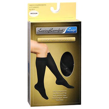 Loving Comfort Support Knee High Socks Mild Medium Black 1 Each by Scott Specialties