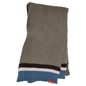 KOCOTREE 石墨烯親子條紋圍巾 100%聚酯纖維  成人款(160 x 23cm)  霧竹青