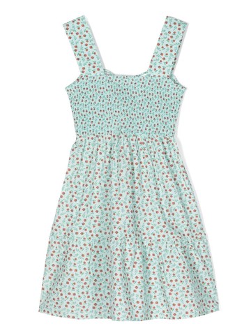 Les Coyotes De Paris - fruity-print open-back dress - kids - Organic Cotton - 10 yrs - Blue