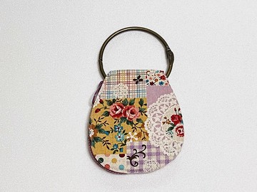 紫色蕾絲玫瑰-鐵圈鑰匙零錢包