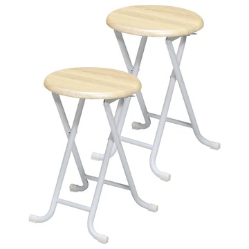 古木調復古風格折合椅凳 3kg  淺木紋  2個