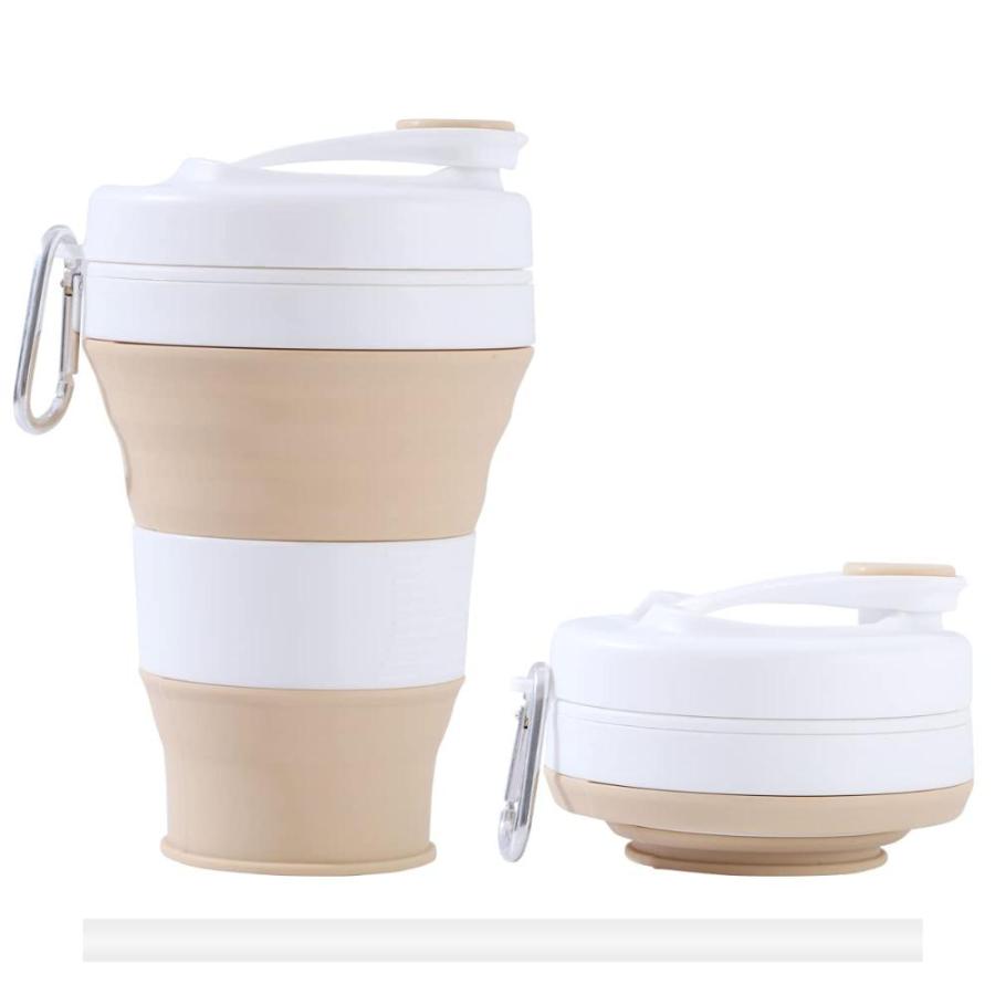 YEEWORIG 600 ml Collapsible Travel Cup with Lid  Straw 20.3 oz Foldable Co