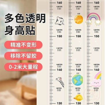 🛒回購好物🛒兒童量身高貼紙家用透明身高測量牆貼2米一整張防水可移除身高貼