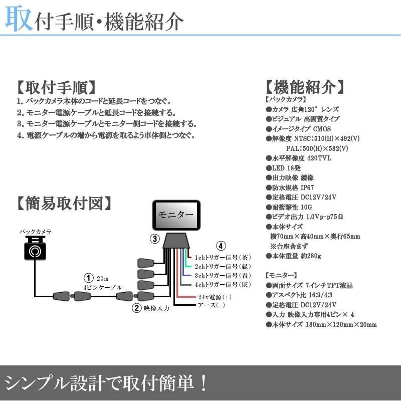 UD TRUCKS クオン 対応 7インチ オンダッシュ液晶モニター + バック