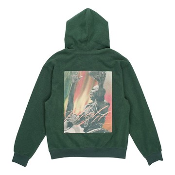 Men's Air Jordan Hooded Casual Printing Sports Plush Pullover Green