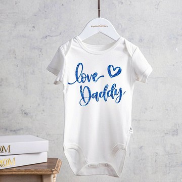 LoveDaddy愛把拔  寶藍燙金包屁衣  男寶專屬 新生兒週歲禮