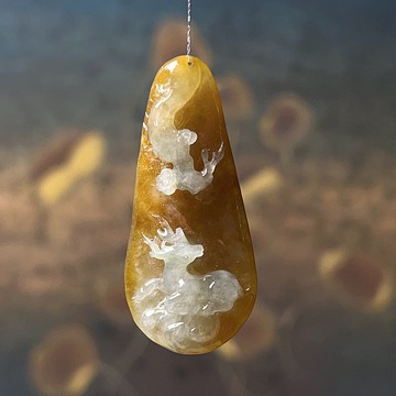 冰飄黃翡翠一鹿有您 | 天然緬甸A貨翡翠 | 送禮