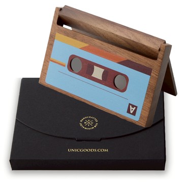 UNIC原木錄音帶造型彩繪名片盒【可客製化】