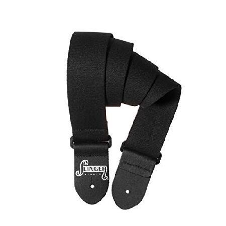 Slinger Straps Comfort Stretch Black Elastic Guitar Strap For Acoustic, Electric And Bass Guitar