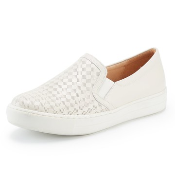 ORIN 真皮簍空舒適厚底休閒便鞋 白色 #24717