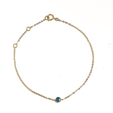 迷你油畫蛋白石手鍊 - 18k純金 - 歐泊