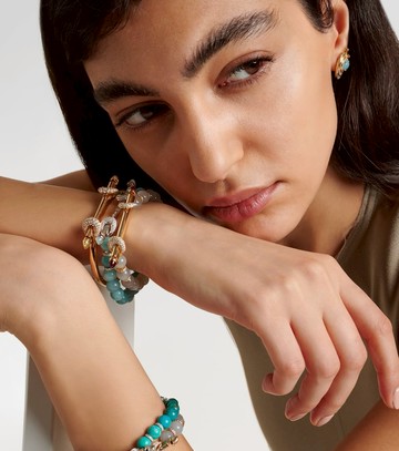 Ananya Chakra 18kt white gold bracelet with aquamarines and diamonds