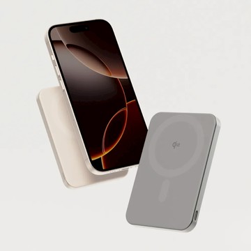 Allite LITE 超薄充 5000 mAh Qi2 磁吸支架行動電源 - 原鈦色