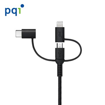 隔日到貨🚚【PQI】i-Cable Multi-Plug 三合一多功能傳輸線 100cm 多功能充電線 MFI認證線