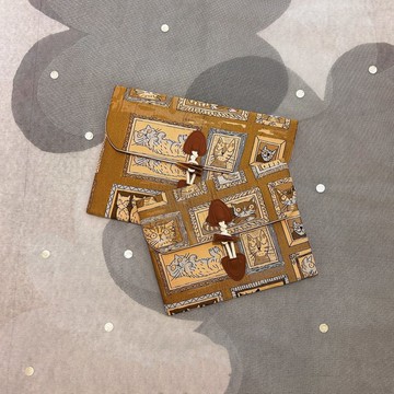 帕帕拉夏手工坊【手拿平板包】萬用/外出/環保 牛角皮扣-古銅貓咪