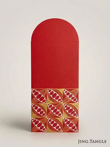 【純手繪】禪繞畫 厚磅半圓蓋紅包袋 (一組3個)