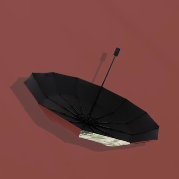 12骨晴雨傘兩用女加大復古文藝黑膠三折疊太陽傘防曬遮陽防紫外線