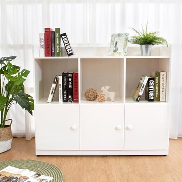 Boden-4.1尺三門開放式防水塑鋼收納櫃/置物櫃(五色可選)