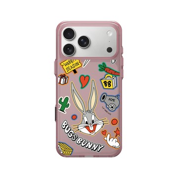 iPhone 17 Pro Max Clear (相機按鈕) 晶醺玫 - 樂一通 Looney Tunes - 兔巴哥貼紙款