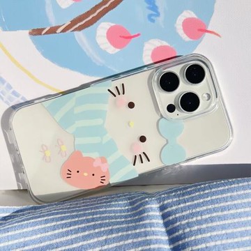 ins風可愛冬日圍巾小貓趣味企鵝子適用于蘋果13/14/15/16proMax少女手機軟殼iPhone11/12MINI透明16plus