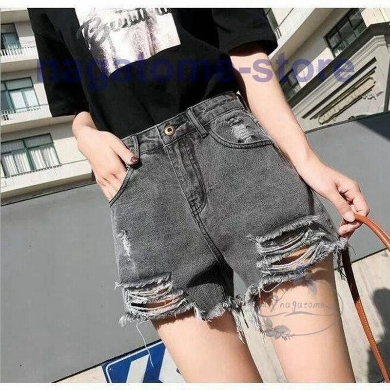 ダメージ ショートパンツ レディース デニムショートパンツ ダメージデニム パンツ ダメージジーンズ ジーパン ショーパン ハイウエスト 通販 Lineポイント最大get Lineショッピング