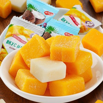 臺灣出貨  特濃可可椰子味糕軟糖海南風味特產芒果味軟糖喜糖果年貨零食批發