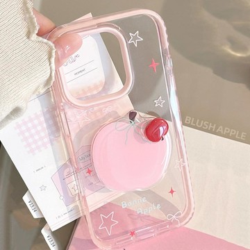 旋轉粉蘋果手機殼適用iPhone16promax小清新14透明13創意18立體17